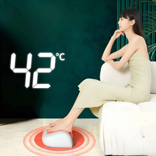 Foot massager, 3-speed intensity adjustment, heating function, ergonomic design, portable, green 1