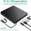 External optical drive, compatible with DVD/CD, SD/TF, USB 3.0/Type-C, widely compatible, plug and play, black 2