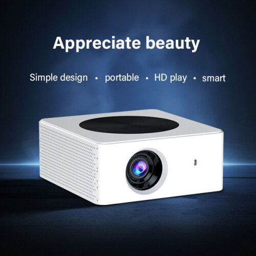 Προβολέας, 4K UHD, WiFi 6, Android 13, για οικιακό κινηματογράφο, λευκό 1