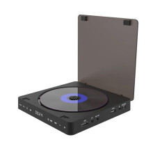 Portable DVD player, 1080p, HD decoder, HDMI, USB, touchscreen, with remote control, black