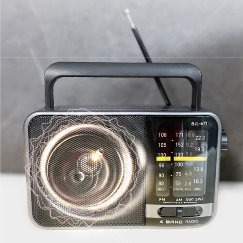 Φορητό ραδιόφωνο, FM/AM/SW, τσιπ DSP, ποιότητα ήχου HD, USB, μαύρο 1