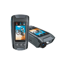 Ceamara gníomhaíochta, 4K, 60 fráma in aghaidh an tsoicind, soilsiú LED, cobhsú íomhá, 2500 mAh, spóirt lasmuigh, iniompartha, dubh