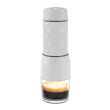Cafetera espresso portátil, 13-18 bares, capacidad para 120 ml de taza, depósito de agua de 80 ml, apta para diversos usos, color blanc