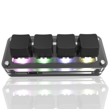 Kannettava näppäimistö, 4 näppäintä, RGB-taustavalo, USB, ergonominen muotoilu, musta