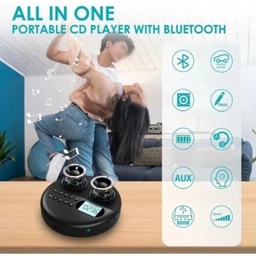 CD player, Bluetooth, ήχος υψηλής ευκρίνειας, λειτουργία επανάληψης, μπαταρία 1500 mAh, φορ 1