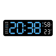 Elektronische klok, LED-display, temperatuurweergave, dubbel alarm, wand-/tafelmodel.