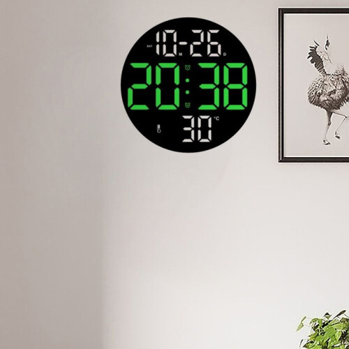 Ρολόι, οθόνη LED, κυκλικό, ένδειξη θερμοκρασίας και ημερομηνίας, ρυθμιζόμενη φ 1
