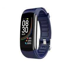 Slimme armband, temperatuur, bloeddruk, hartslag, gezondheidsbescherming, waterdicht, blauw