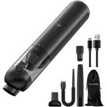 Prenosný vysávač, 16000Pa, nádoba na prach 150ml, 2 rýchlosti, ergonomický dizajn, čierny