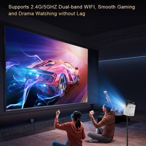 Portable projector, 1080p, adjustable angle, high-definition image quality, white 2