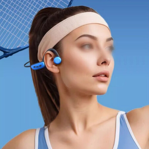 Bluetooth headset, 32GB, bone conduction, waterproof, ergonomic design, portable, blue 1