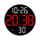 Clock, LED display, two alarms, humidity indicator, elegant, 23 x 3.3 cm, red 1
