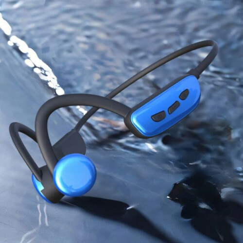Bluetooth headset, 32GB, bone conduction, waterproof, ergonomic design, portable, blue 2