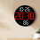 Clock, LED display, two alarms, humidity indicator, elegant, 23 x 3.3 cm, red 2