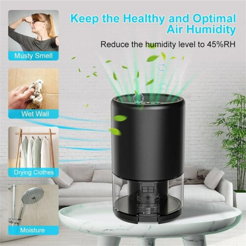 Φορητός αφυγραντήρας, χωρητικότητας 1000 ml, με λειτουργία στεγνώματος ρούχων κ 1