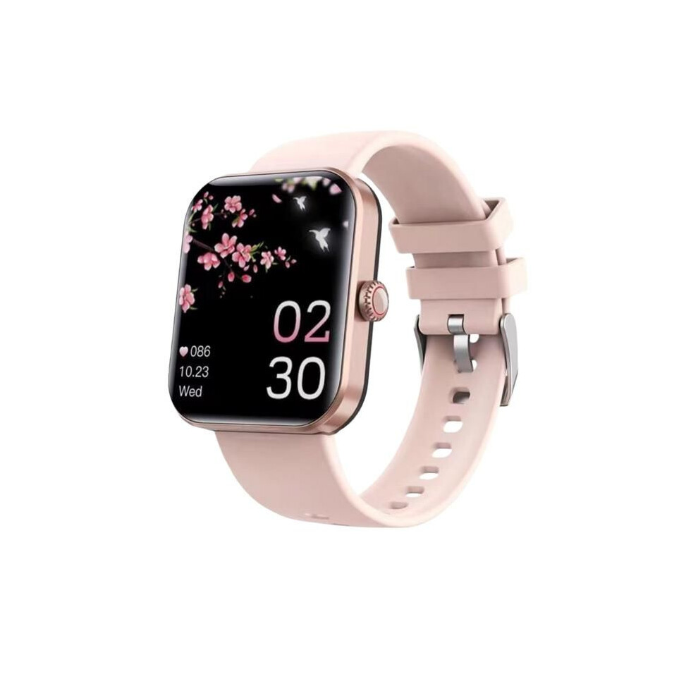 Sporty smartwatch, 1.91-inch HD screen, health tracking, workout modes, stylish, long battery life, pink