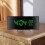 Clock, 7-inch curved LED screen, adjustable brightness, alarm function, temperature and humidity display, black 2