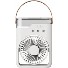 Portable Mini Desktop Fan with Spray Mist and Night Light, 45 Adjustable Tilt, Quiet Cooling Fan with Timer for Bedroom and Office, White