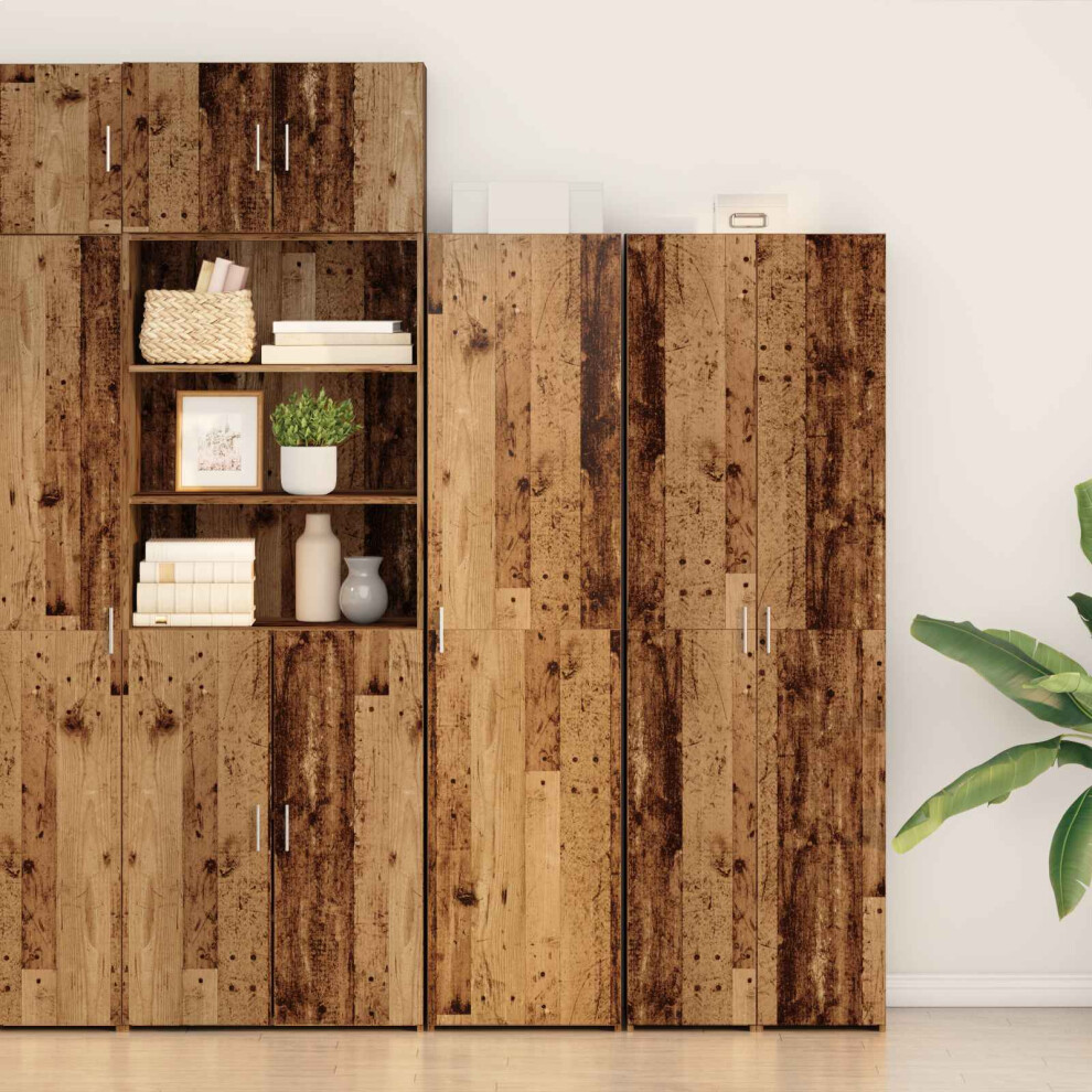 Vidaxl Highboard 2 Pcs Old Wood 50 X 42.5 X 185 Cm