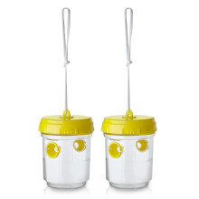 GEEZY Hanging Wasp Trap for Fruit Fly Hornet Outdoor Indoor Bee Deterrent Set of 2