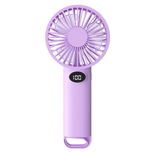 Portable Handheld Small Fan LCD Display with 6-Speed Wind Power Handheld/Vertical Multi-Purpose