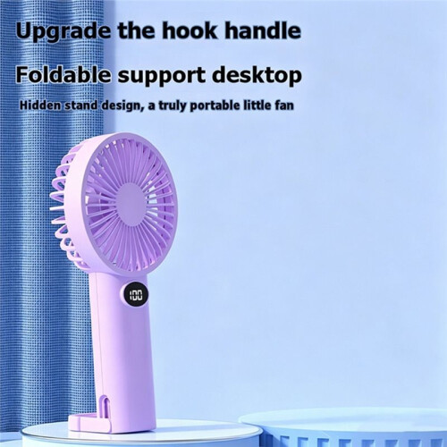 Portable Handheld Small Fan LCD Display with 6-Speed Wind Power Handheld/Vertical Multi-Purpose 2