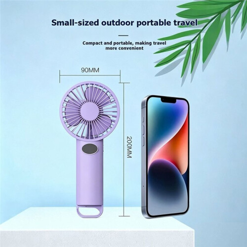Portable Handheld Small Fan LCD Display with 6-Speed Wind Power Handheld/Vertical Multi-Purpose