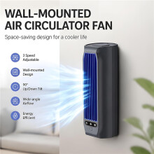 Grauer, wiederaufladbarer Wandventilator, USB-betriebener Wand- und Tischventilator, leiser, tragbarer Ventilator mit 3 Geschwindigkeitsstufen für