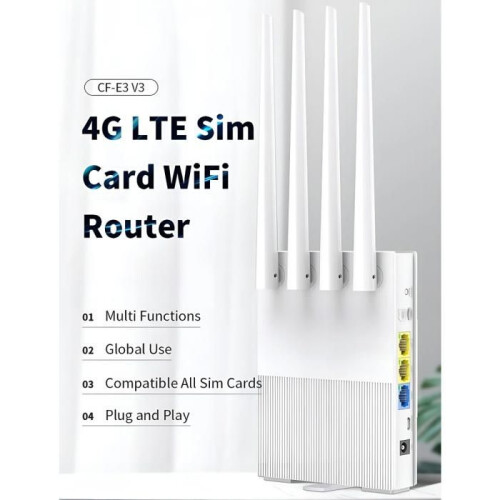 Φορητός δρομολογητής, 4G LTE, Wi-Fi, υποδοχή κάρτας SIM, WLAN, 300 Mbps, λευκό 1