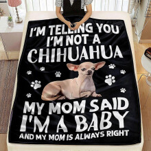 (50x40in 125x100cm) Funny "I'm Not a Chihuahua" Chihuahua Blanket - Soft Flannel Dog Bedspread for Chihuahua Lovers, Cozy Couch Throw for ho-QAZXC382
