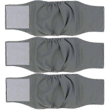3 Packs Of Washable Dog Diapers-comfortable, Durable, Reusable Dog Diapers,grey OPMIUM