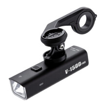 Lampe de Vélo 1500 Lumens, Lampe de Poche pour Vélo avec Support 4800mAh, 3 Modes D'Éclairage, Étanche IPX6