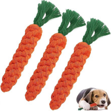 Puppy Chew Toy Carrot 3 Pieces Carrot Durable Chew Toy for Dogs Puppies Dog Toy Dog Toy Made of Rope Chew Toy in Carrot Look for Small Dogs for Teeth