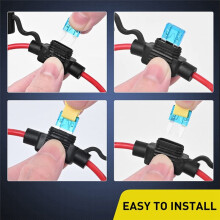 10pcs Fuse Holder,14AWG Fuse Holder with 120Pcs Car Fuses (5A 7.5A 10A 15A 20A 25A 30A),Fuse Holders for Auto