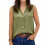 Women's Sleeveless V-Neck Button-Down Blouse-Dark blue M 11