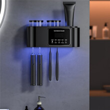 Portaspazzolino A Parete Portaspazzolino Elettrico Nessuna Perforazione Richiesta Organizzatore Spazzolino Intelligente 4 Slot per Spazzolino-B