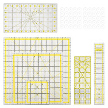 Acrylic Quilting Ruler Set with Double-Colored Grid Lines, Clear Mark Square Ruler Quilting Templates for Sewing,Drawing