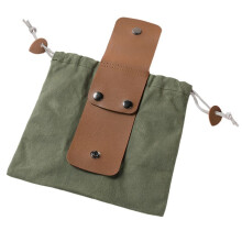 Dark Green Outdoor Foraging Bag, Fruit Picking Waist Bag, Canvas Jungle Storage Bag, Hiking