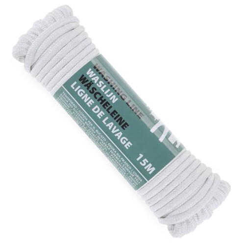 GEEZY GEEZY 15m Polyester Washing Line Heavy Duty Strong Clothes Drying Rope for Laundry