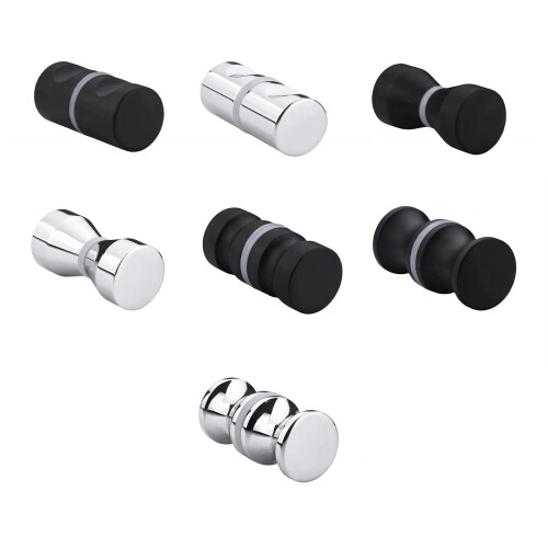 Nonslip Shower Glass Door Pull Handle Smooth Grip Round-3 1