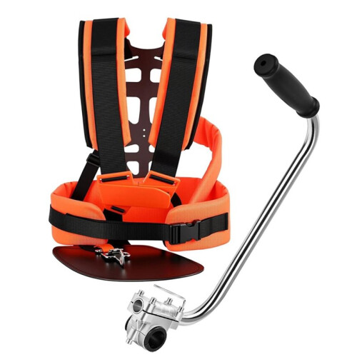 Trimmer Shoulder Strap Padded Universal Adjustable, String Trimmer Harness, Nylon Double Shoulder, Ergonomic Handle Grip