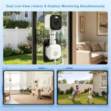 2K Window Camera 5GHz WiFi Indoor Outdoor Dual Cameras Color Night Vision Motion Detection Home Security Cam Black