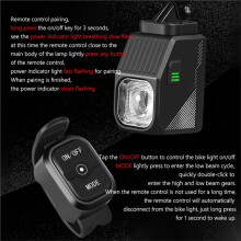 LED Bicycle Hanging Light Type-C USB Rechargeable Remote Control Super Bright Headlight for Night Riding