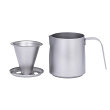 Titanium Pour-Over Kaffeetasse mit Abnehmbarem Filter, Tragbares Langsames Tropfpapierloses Kaffeemaschinen-Set für die Outdoor-Zubereitung