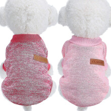 2 Pieces Pet Clothing Winter Puppy Classic Warm Coat Winter Puppy Sweater Puppy Knitwear Clothes for Medium And Small Dogs