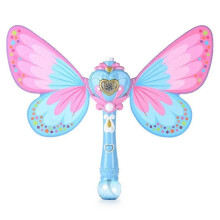 (Blue) Led Light Up & Music Sound Bubble Wands Party Birthday Bubble Machine Toys For Kids Girls Gifts