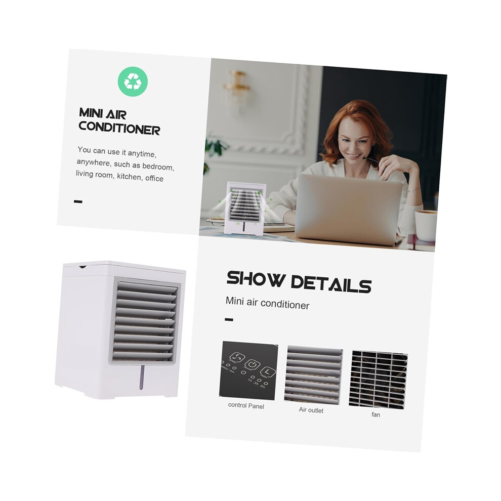 Portable Usb Air Cooler, Mini Desktop Air Conditioner, High-Efficiency Evaporative Cooling Fan, Water Tank Mist Humidifier, Quiet Cooling Fan White 8584088986569