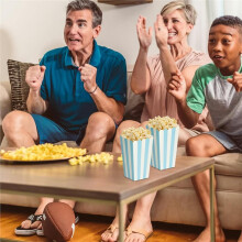 24er Pack Gestreifte Popcorn-Boxen, -Papier-Süßigkeitenbehälter, Partybedarf für Filmabende, Karneval & Geburtstage