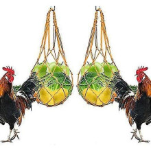2pc Chicken Vegetable String Bag Poultry Fruit Holder Chicken Cabbage Feeder Treat Feeding Tool with Hook