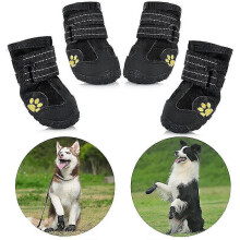 Protective Dog Boots, 4 Pack Waterproof Dog Shoes for Medium And Large Dogs